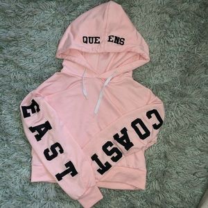 Pink cropped hoodie